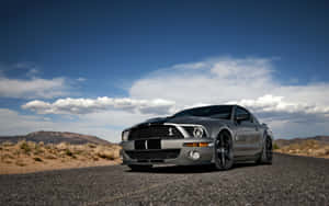 Silver Shelby G T500 Desert Road Wallpaper