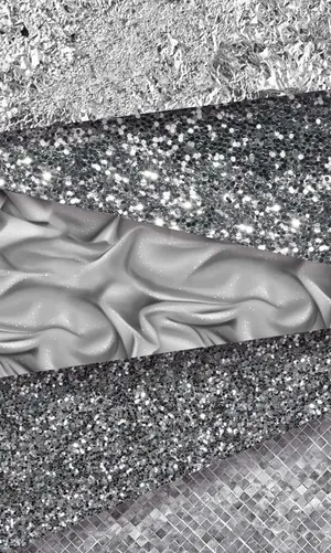 Silver Textures Collage Wallpaper