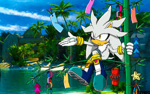 Silver The Hedgehog Tropical Place Wallpaper