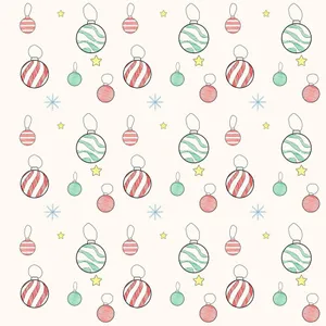 Simple Aesthetic Cute Christmas Red And Teal Baubles Wallpaper