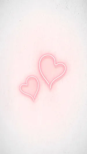 Simple Aesthetic Pink Neon Hearts Wallpaper
