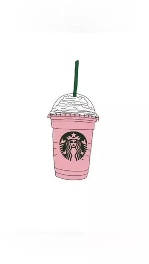 Simple Aesthetic Starbucks Iced Coffee Pink Drink Wallpaper