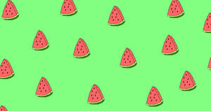 Simple And Cute Watermelon Pattern Art Wallpaper