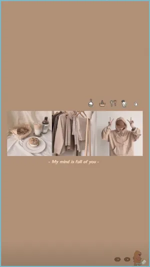 Simple Beige Aesthetic Collage Wallpaper