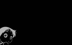 Simple Black Anime Boy Looking Back Wallpaper