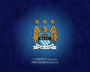 Simple Blue Backdrop Manchester City Fc Wallpaper
