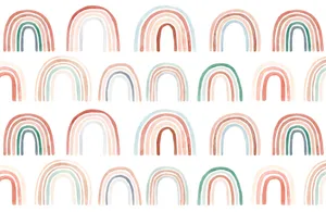 Simple Boho Pastel Rainbows Wallpaper