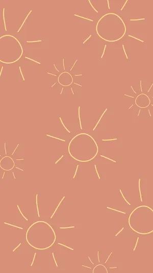 Simple Boho Sun Drawings Wallpaper
