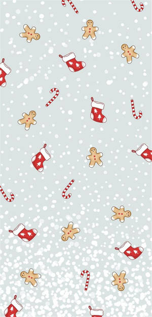 Simple Christmas Cute Socks And Gingerbread Wallpaper