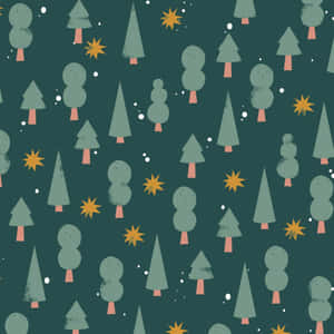 Simple Christmas Tree Pattern Ipad Wallpaper
