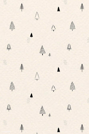 Simple Christmas Trees Doodle Wallpaper