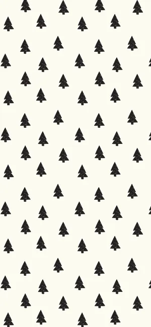 Simple Cute Christmas Iphone Black Trees Wallpaper