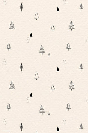 Simple Cute Christmas Iphone Cream Background Wallpaper