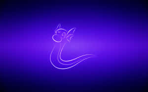 Simple Dragonair Outline Purple Background Wallpaper