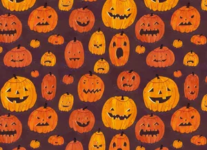 Simple Halloween Orange Pumpkin Patterns Wallpaper
