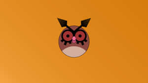 Simple Hoothoot Illustration On Orange Background Wallpaper