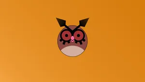 Simple Hoothoot Illustration On Orange Background Wallpaper