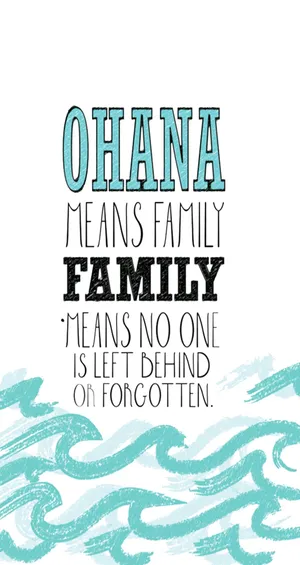 Simple Lilo & Stitch Ohana Quote Wallpaper