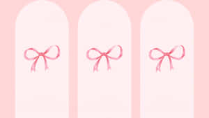 Simple Pink Aesthetic Bows Wallpaper