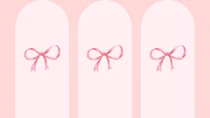 Simple Pink Aesthetic Bows Wallpaper