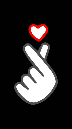 Simple Saranghae Korean Finger Heart Wallpaper