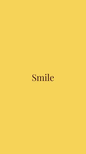 Simple Smile Plain Yellow Phone Wallpaper