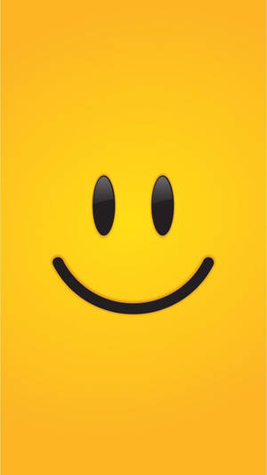 Simple Smiley Face On Yellow Background Wallpaper
