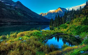 Simple Spring And Mountain Wallpaper