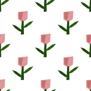 Simple Spring Tulip Pattern Wallpaper