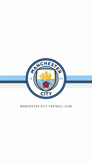 Simple White Manchester City Logo Phone Wallpaper