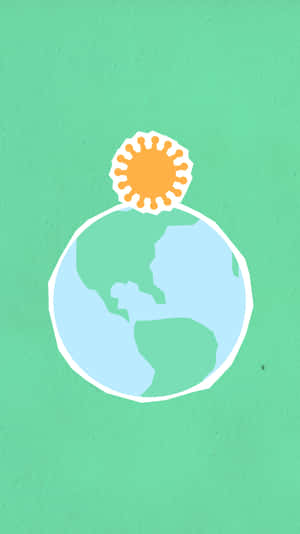 Simplified_ Earth_and_ Sun_ Illustration Wallpaper