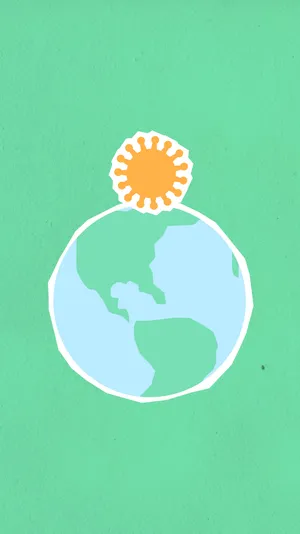 Simplified_ Earth_and_ Sun_ Illustration Wallpaper