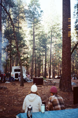 Simplistic Camping In Nature Wallpaper