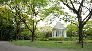 Singapore Botanic Gardens Bandstand Pavilion Wallpaper