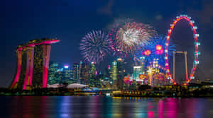 Singapore_ Flyer_ Fireworks_ Display Wallpaper