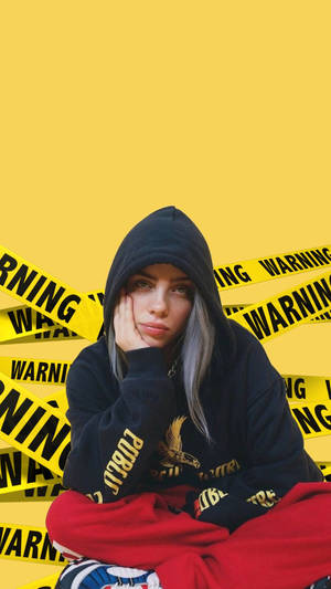 Singer Billie Eilish Showcasing Her Signature Look Wallpaper