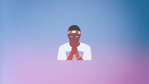 Singer-songwriter And Producer Frank Ocean Working In The Studio On His Laptop Wallpaper