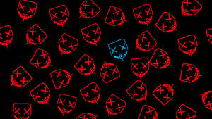 Single Blue Purge Mask: Unnerving And Thrilling Wallpaper