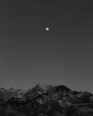 Singular Moon Over Mountains [wallpaper] Wallpaper