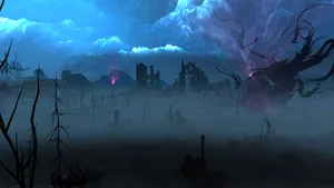 Singular Scary Graveyard [wallpaper] Wallpaper