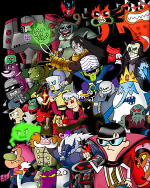 Sinister Assembly Of Cartoon Villains Wallpaper