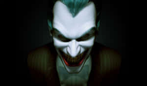 Sinister Evil Joker Grinning Menacingly Wallpaper