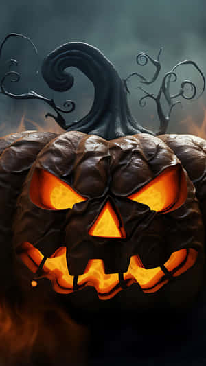 Sinister Halloween Pumpkin Glow Wallpaper