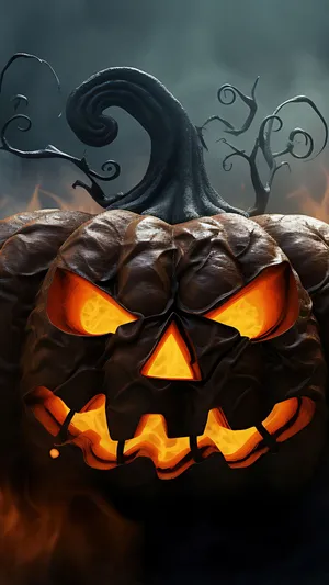 Sinister Halloween Pumpkin Glow Wallpaper