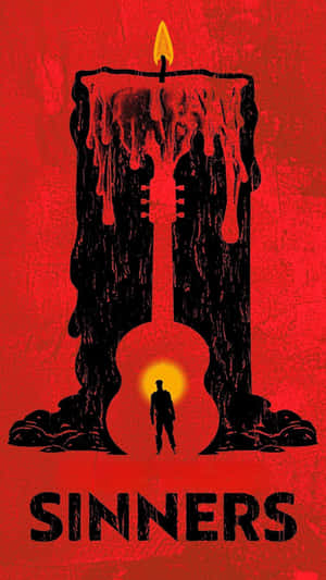 Sinners Candle Guitar Shadow Wallpaper