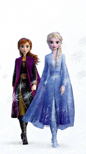 Sisters Elsa And Anna Embark On A Thrilling Adventure Wallpaper