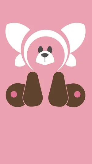 Sitting Stufful In Pink Background Wallpaper