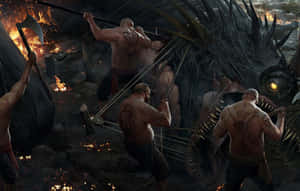 Sizzling Battle Scene In Gwent The Witcher Card Game Wallpaper