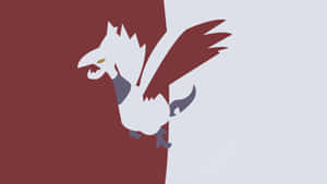 Skarmory Art In Grey Red Wallpaper