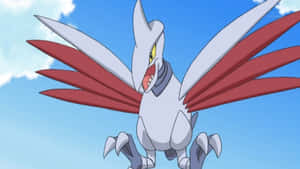 Skarmory On Blue Backdrop Wallpaper